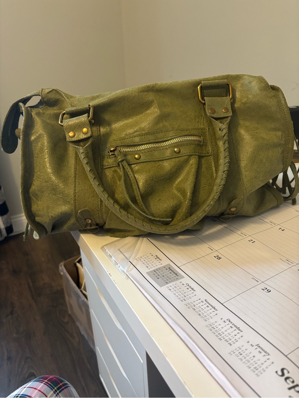 Gave Lux Olive Green Leather Bag - Stylish Bag